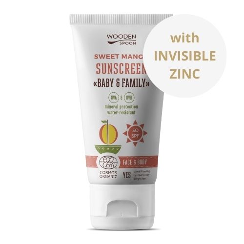 Opalovací tělové mléko MANGO Baby & Family SPF 50 Wooden Spoon